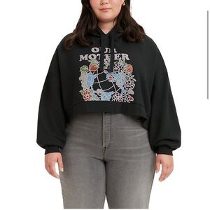 Levi's ‘Our Mother’ Graphic Floral Hoodie Sweatshirt, Black, Size 1X